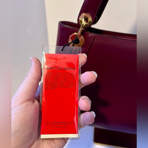 Roberta Di Camerino NWT Burgundy Leather Shoulder Purse - Picture 2 of 10